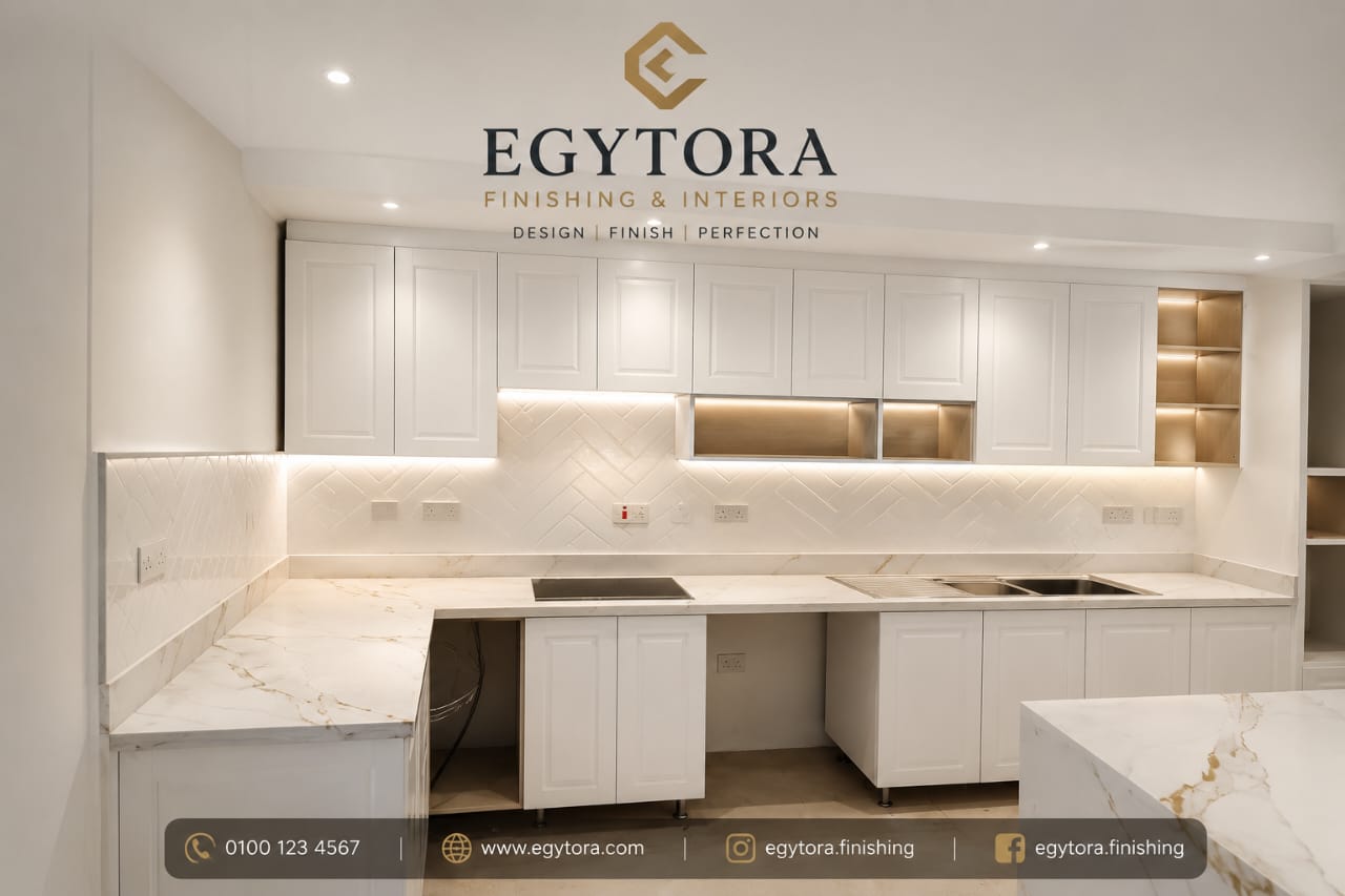 Kitchen with marble countertop