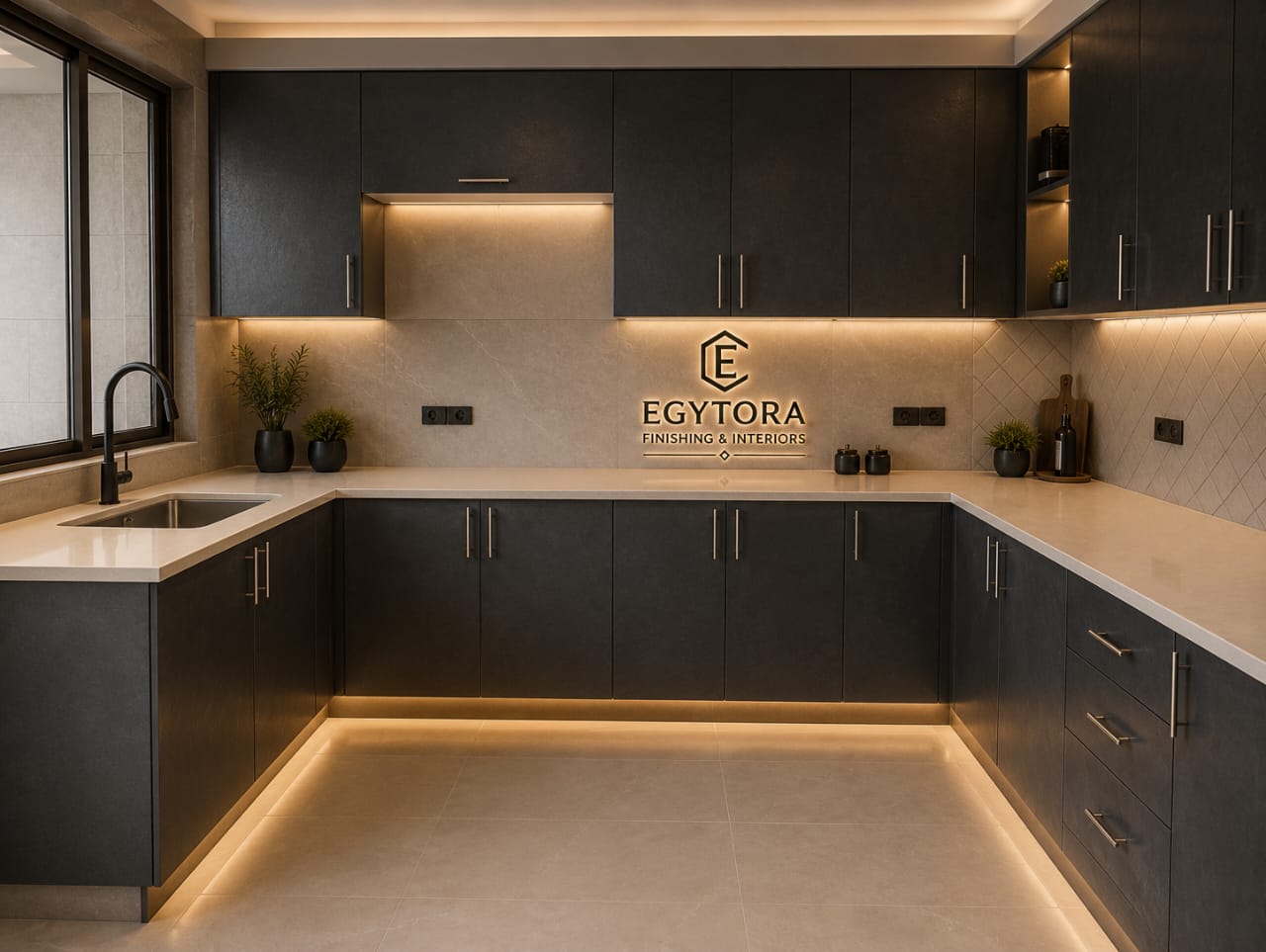 Kitchen with granite countertop