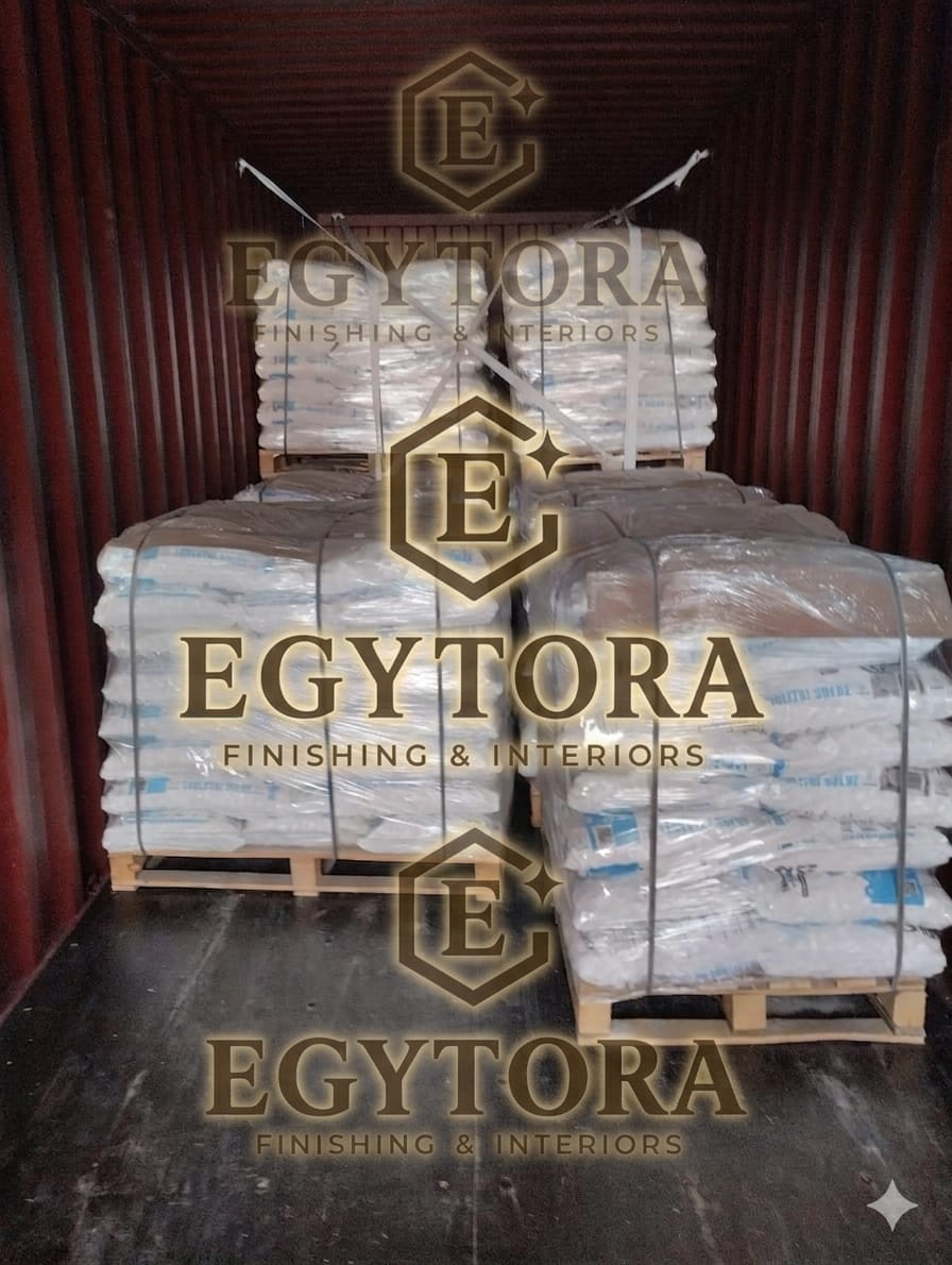 Palletized bags in container