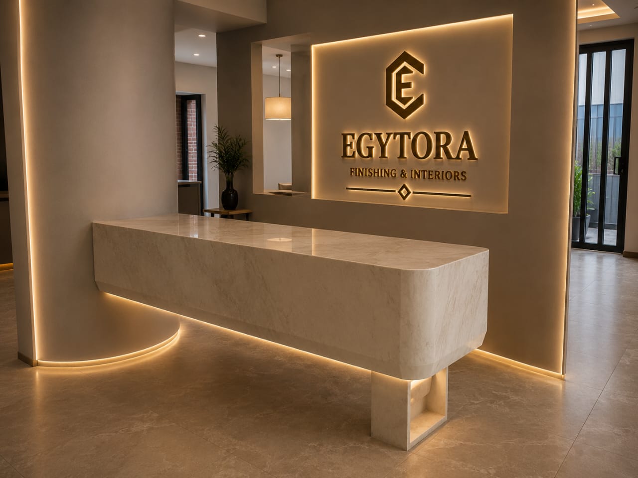 Marble reception desk