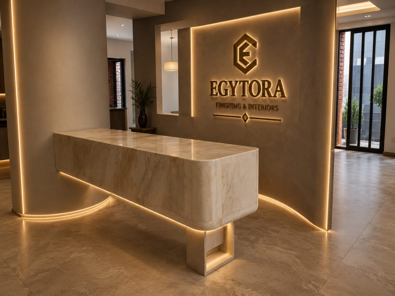 Marble reception desk