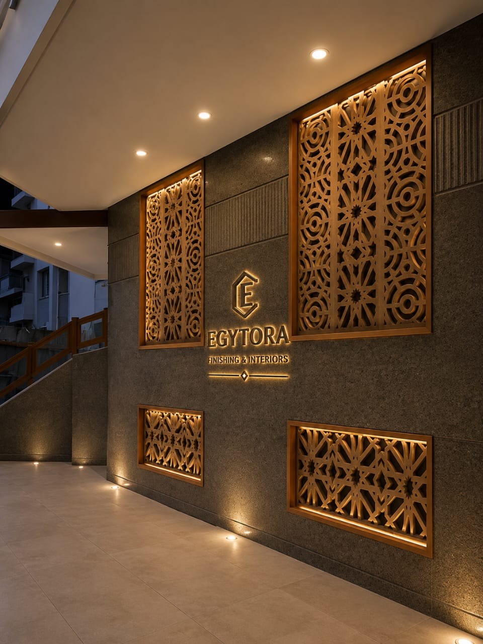 Stone cladding facade