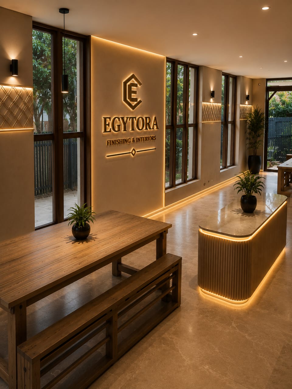 Stone floor lobby
